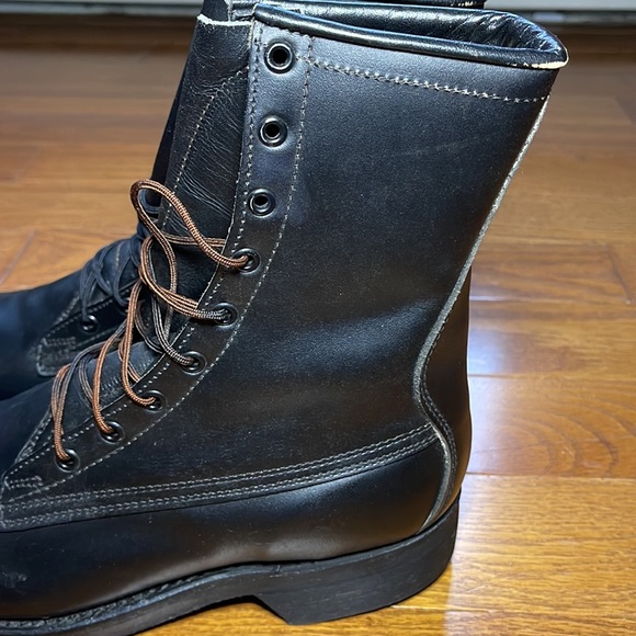 Vintage Biltrite 1975 Military Boots Mens 7.5 Addison Shoe Co Steel Toe Grunge - Picture 10 of 13